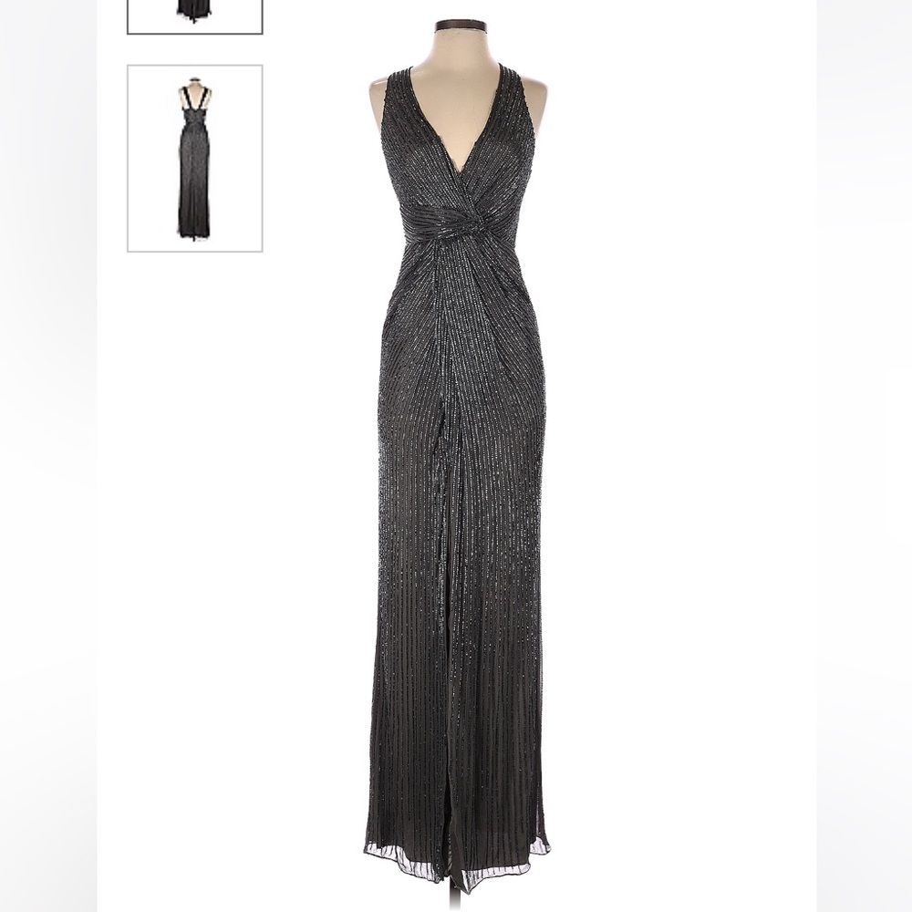 Parker | Black Silk Beaded Gown
